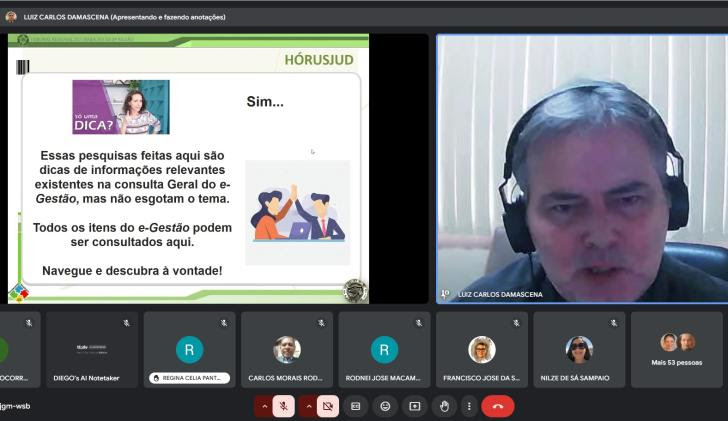  Print de tela da aula virtual com Luiz Carlos Damascena